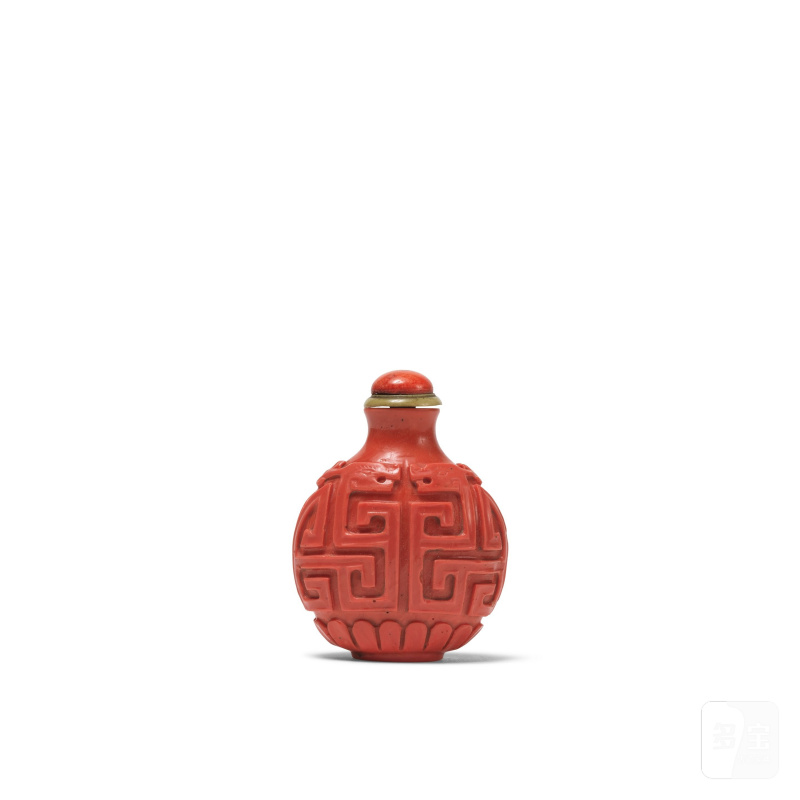 珊瑚雕鼻烟壺 「乾隆年製」刻款 | TABATIÈRE EN CORAIL - 图2